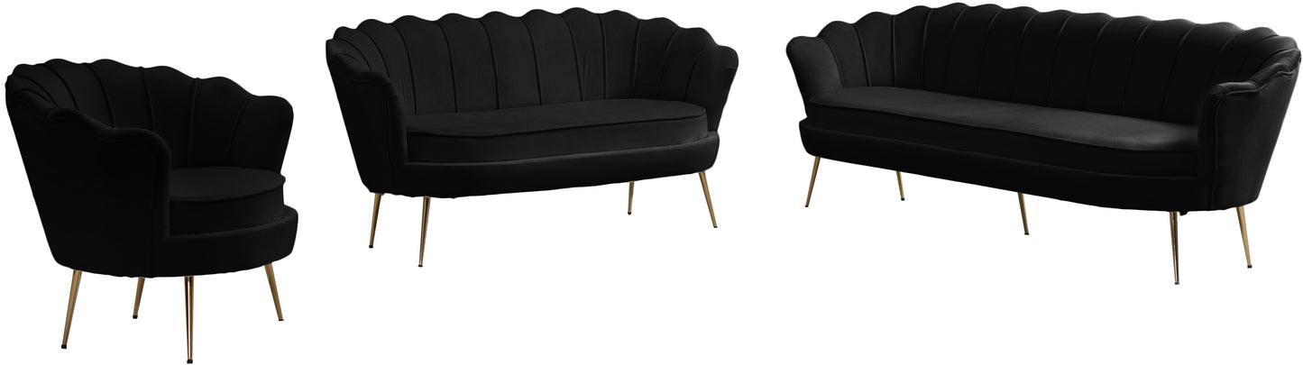 alessio black velvet loveseat l