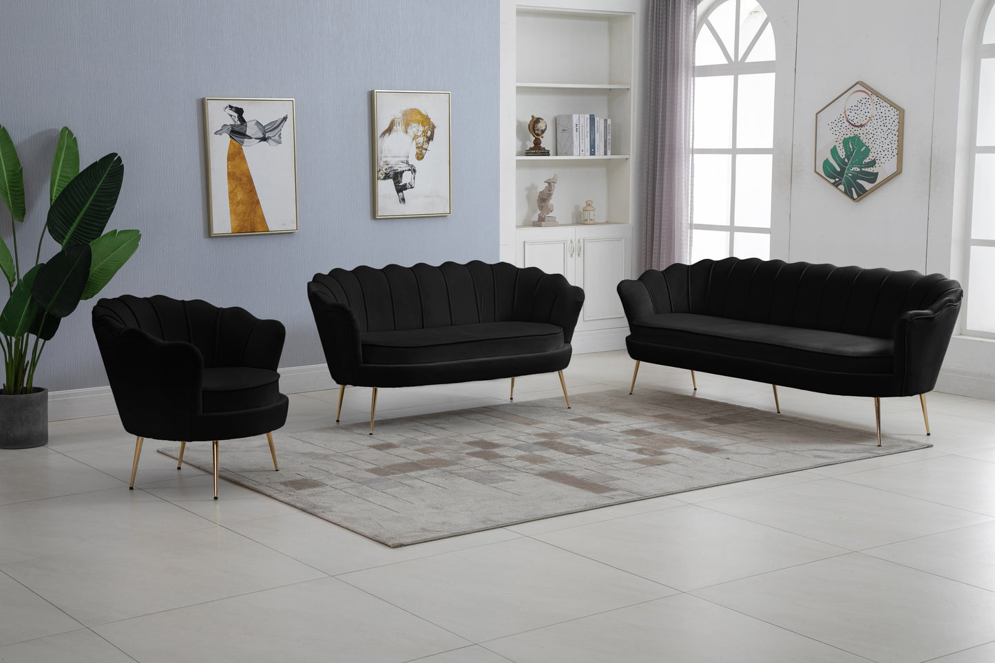 alessio black velvet loveseat l