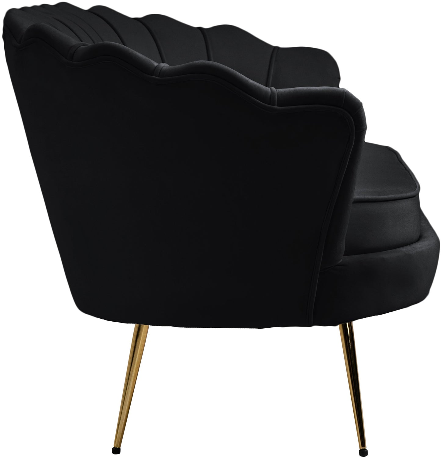 alessio black velvet loveseat l