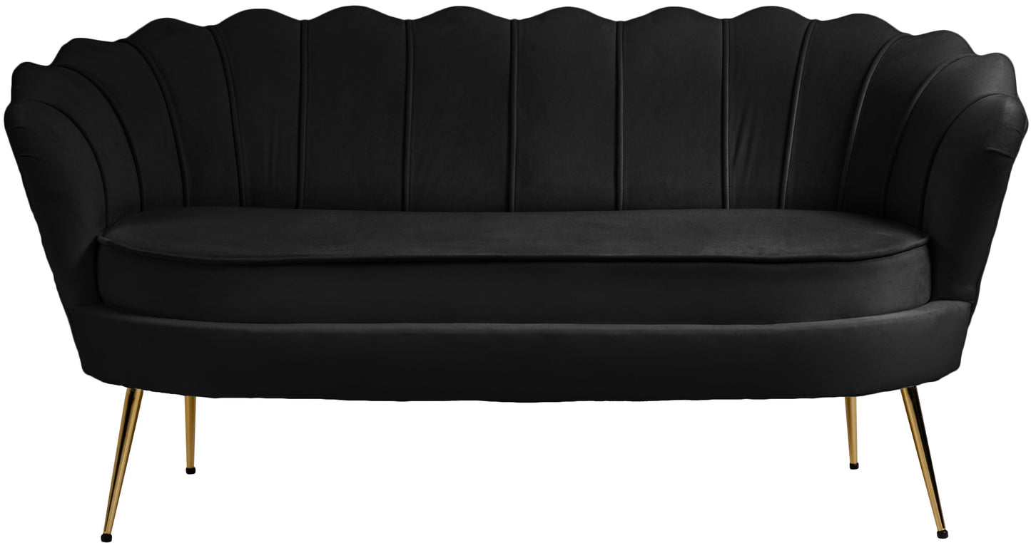 alessio black velvet loveseat l