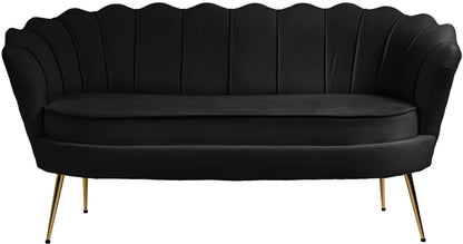 Alessio Black Velvet Loveseat L