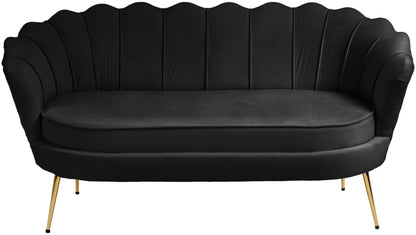 Alessio Black Velvet Loveseat L