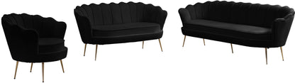 Alessio Black Velvet Sofa S