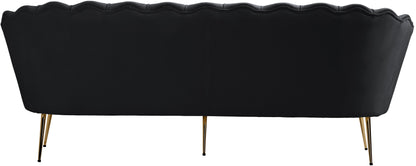 Alessio Black Velvet Sofa S