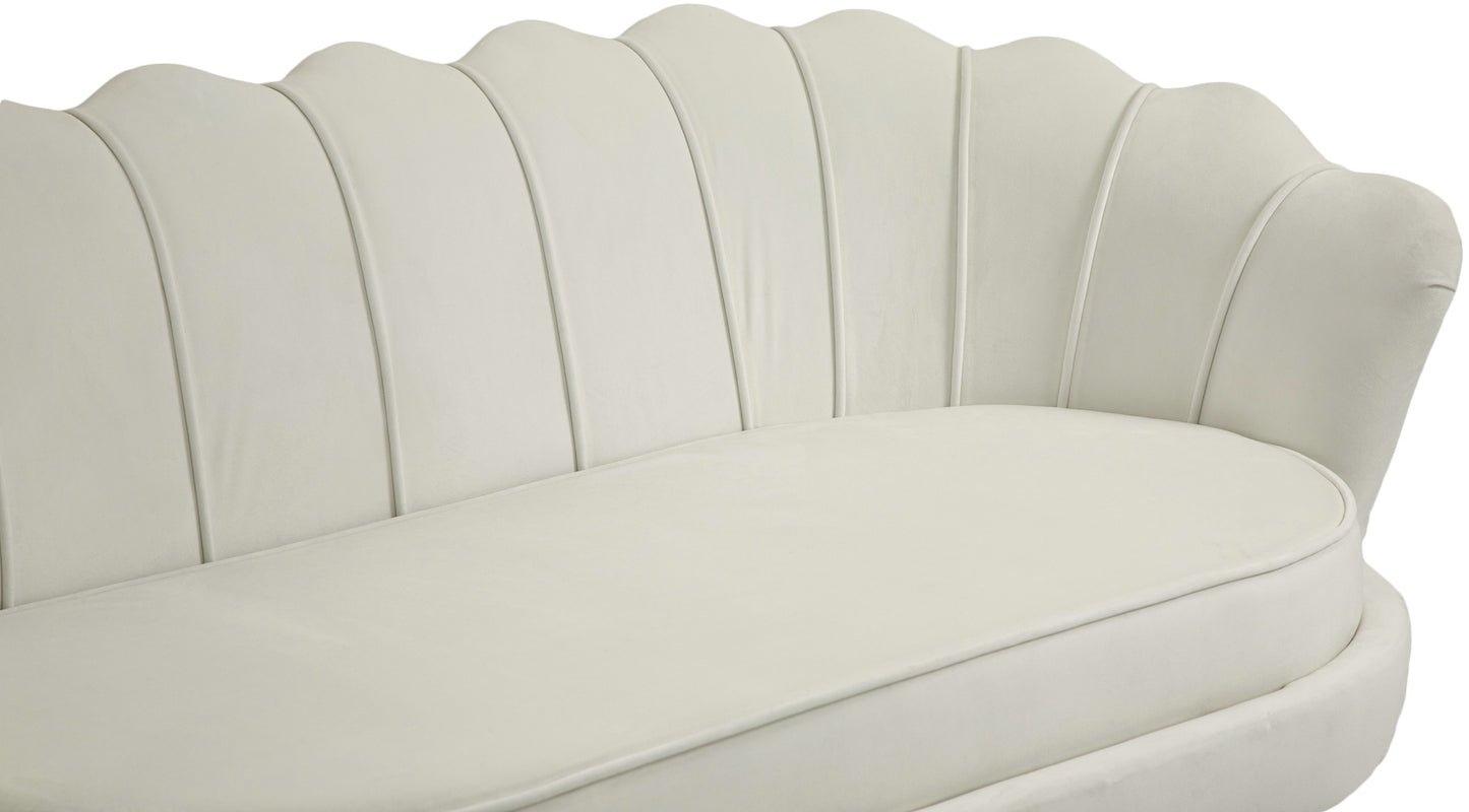 alessio cream velvet loveseat l