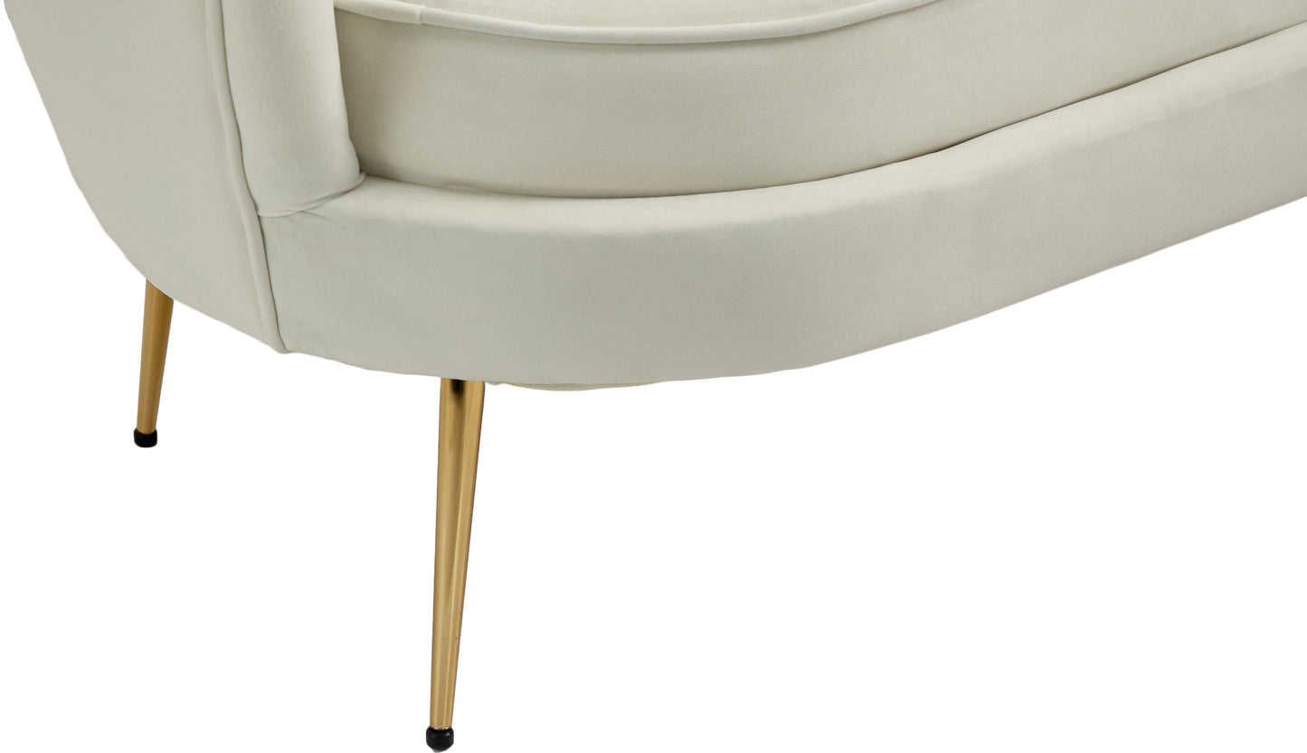 alessio cream velvet loveseat l