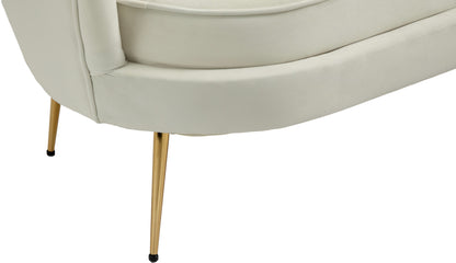 Alessio Cream Velvet Loveseat L