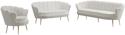 Alessio Cream Velvet Loveseat L