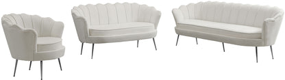 Alessio Cream Velvet Loveseat L