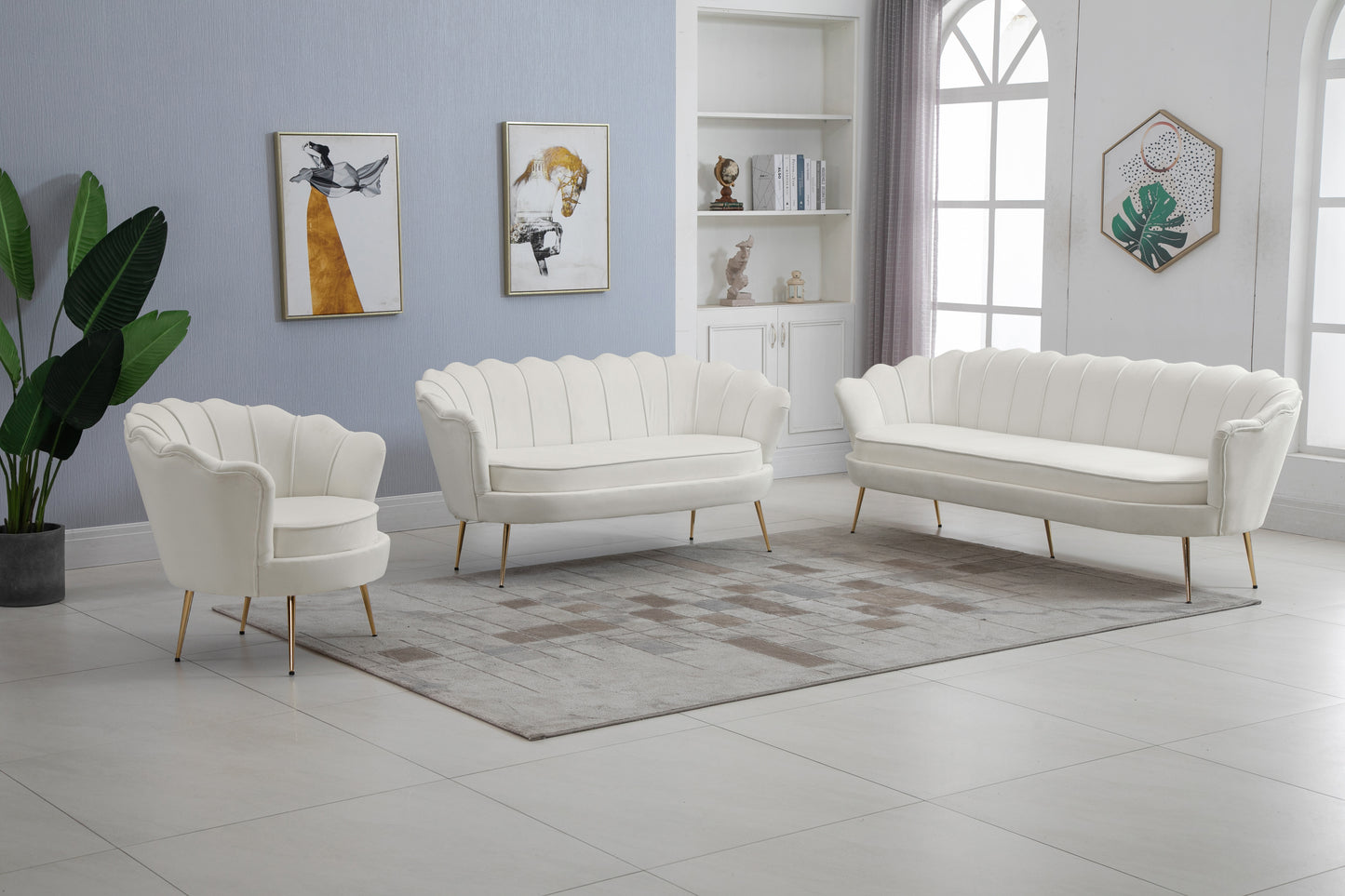 alessio cream velvet loveseat l