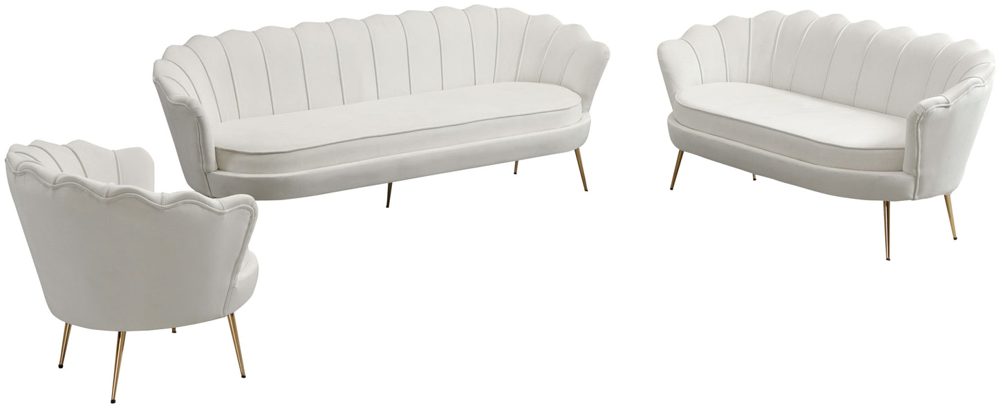 alessio cream velvet loveseat l