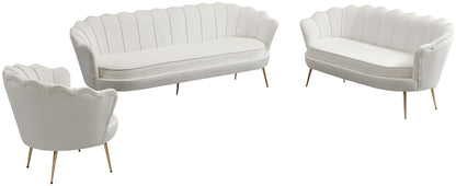 Alessio Cream Velvet Loveseat L