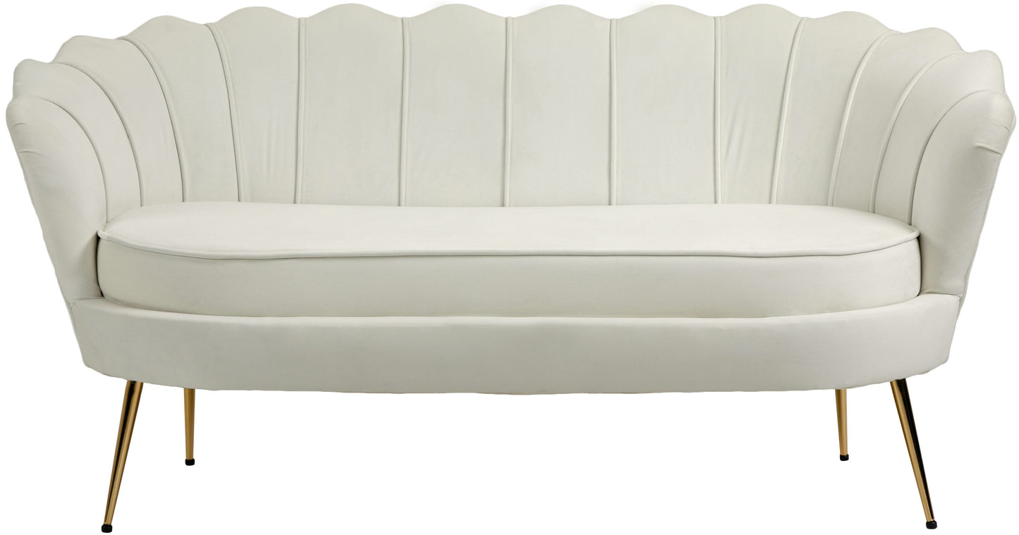 alessio cream velvet loveseat l