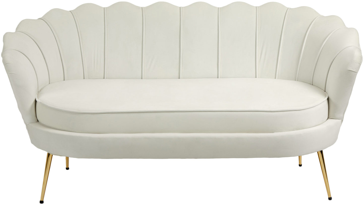 alessio cream velvet loveseat l