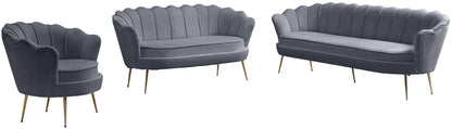 Alessio Grey Velvet Loveseat L