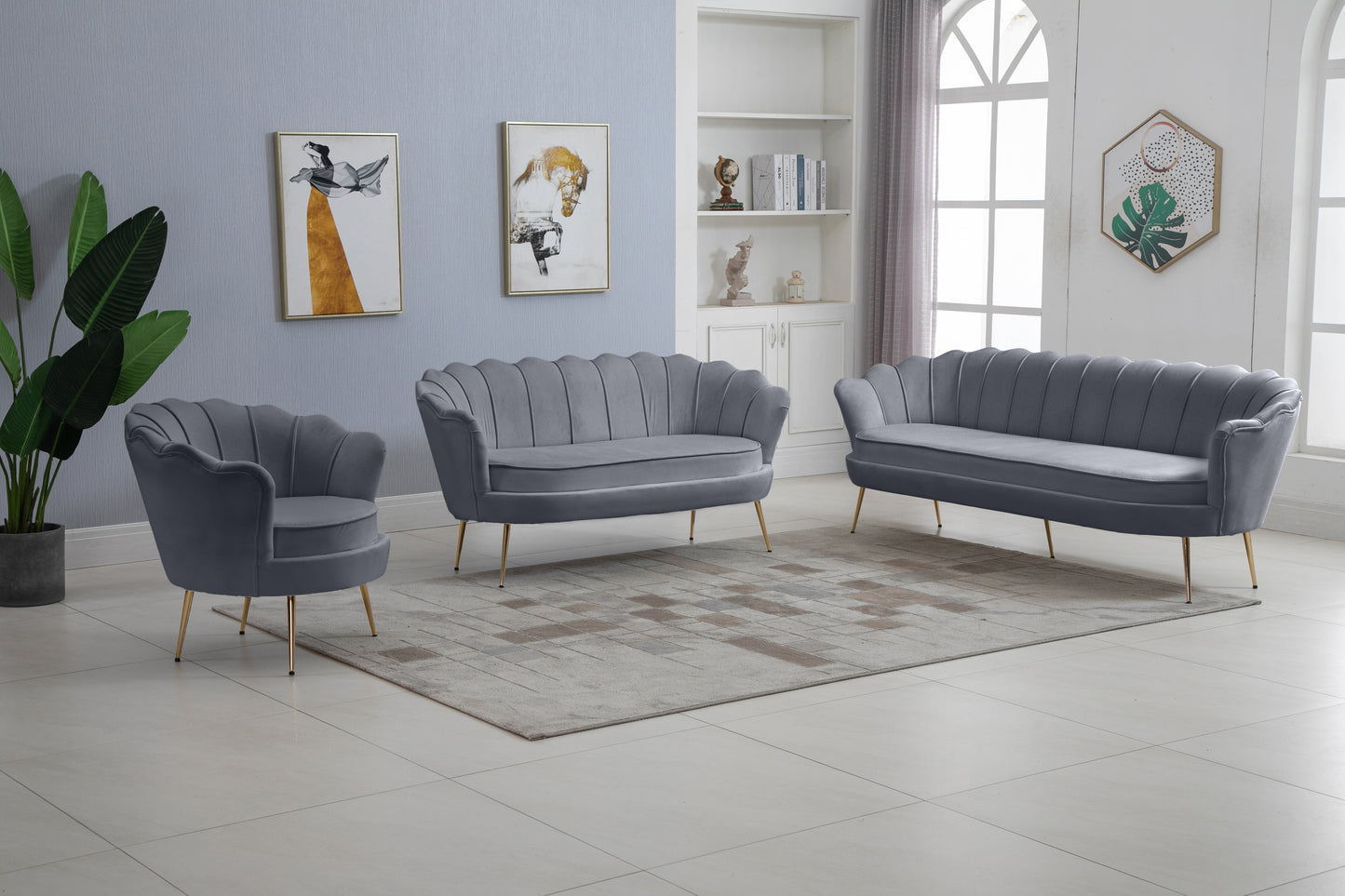 alessio grey velvet loveseat l