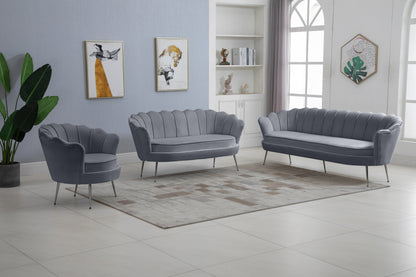 Alessio Grey Velvet Loveseat L