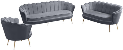 Alessio Grey Velvet Loveseat L