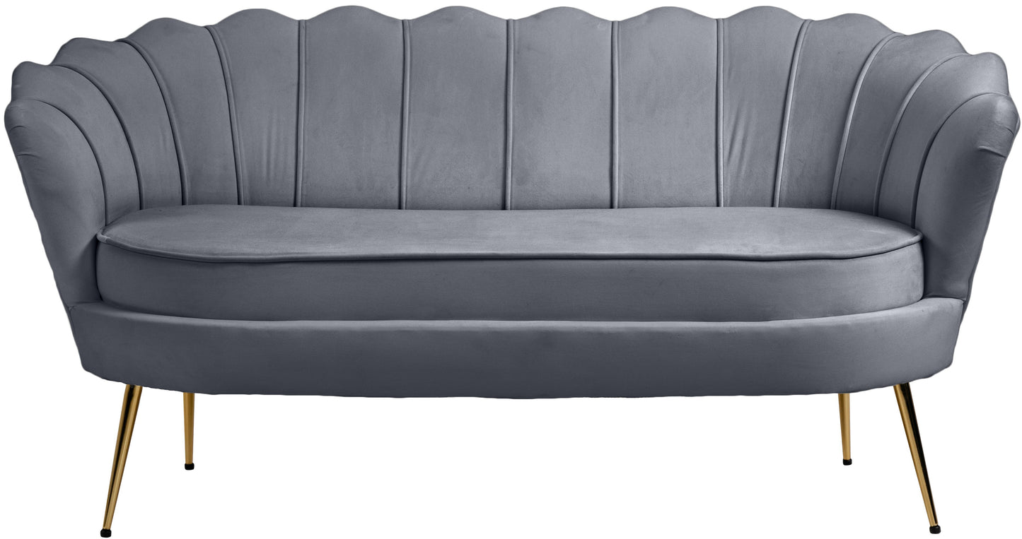 alessio grey velvet loveseat l