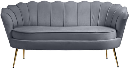 Alessio Grey Velvet Loveseat L