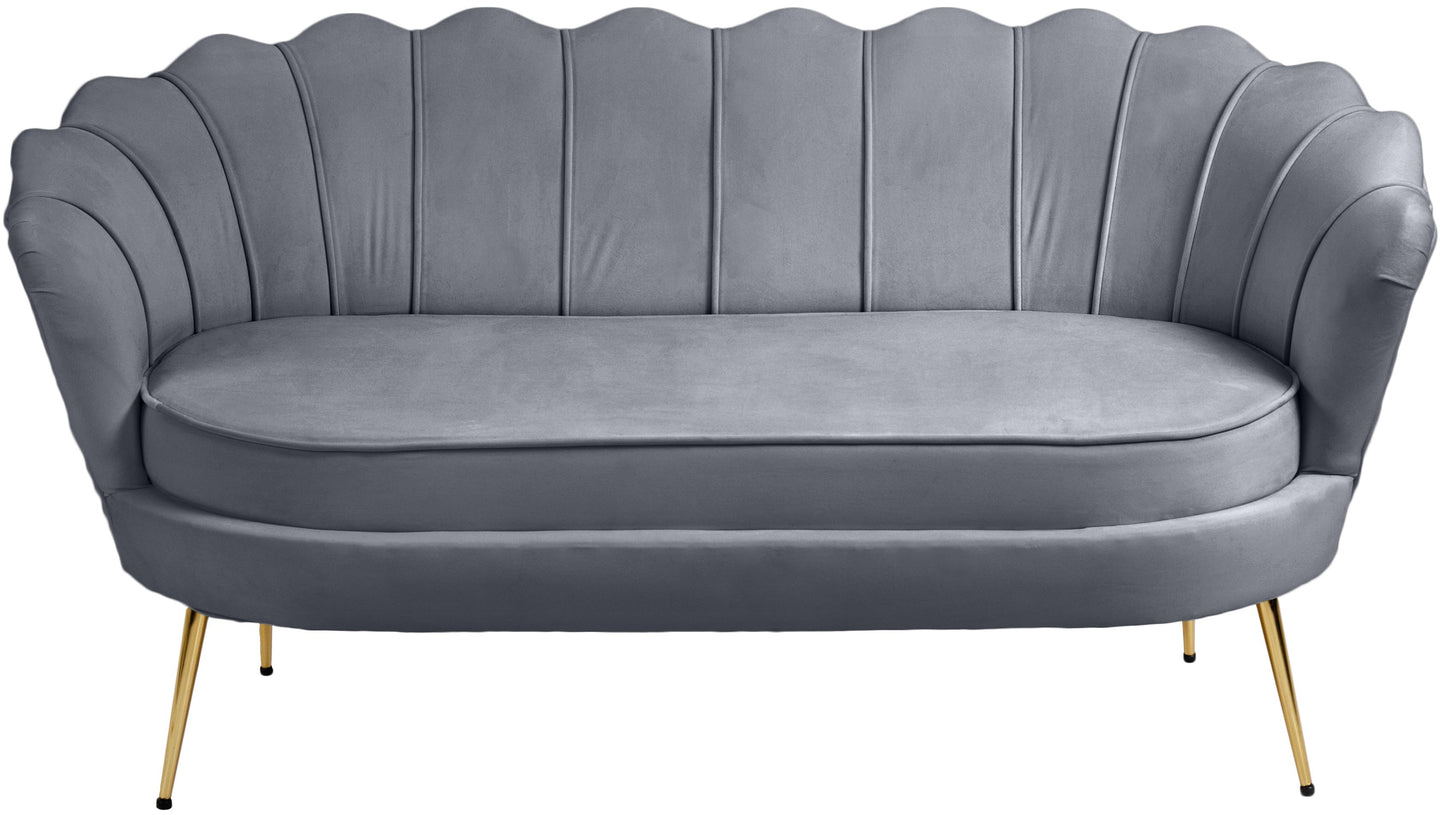 alessio grey velvet loveseat l