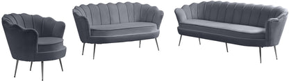 Alessio Grey Velvet Sofa S