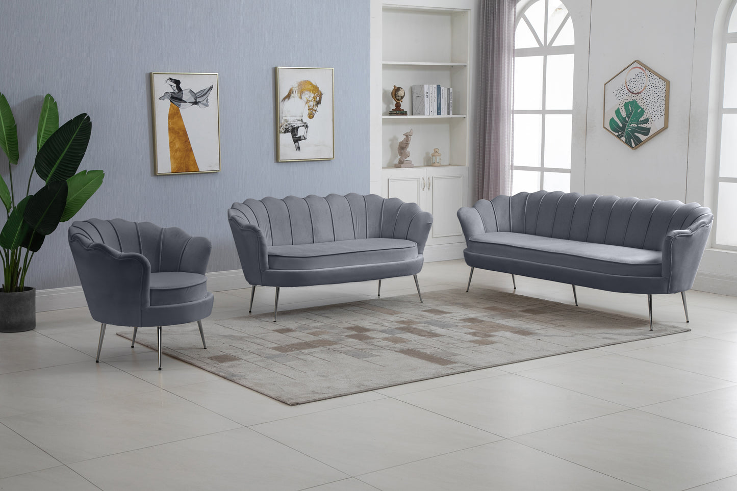 alessio grey velvet sofa s