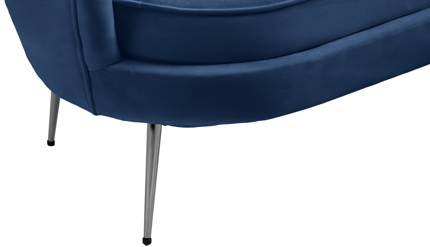 alessio navy velvet loveseat l