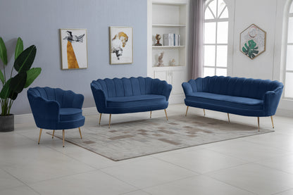 Alessio Navy Velvet Loveseat L