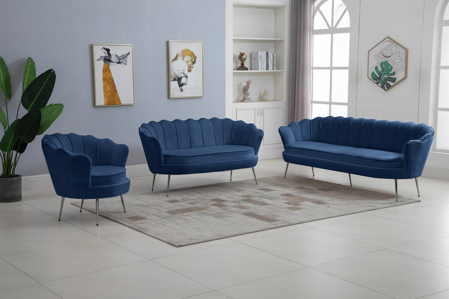 alessio navy velvet loveseat l