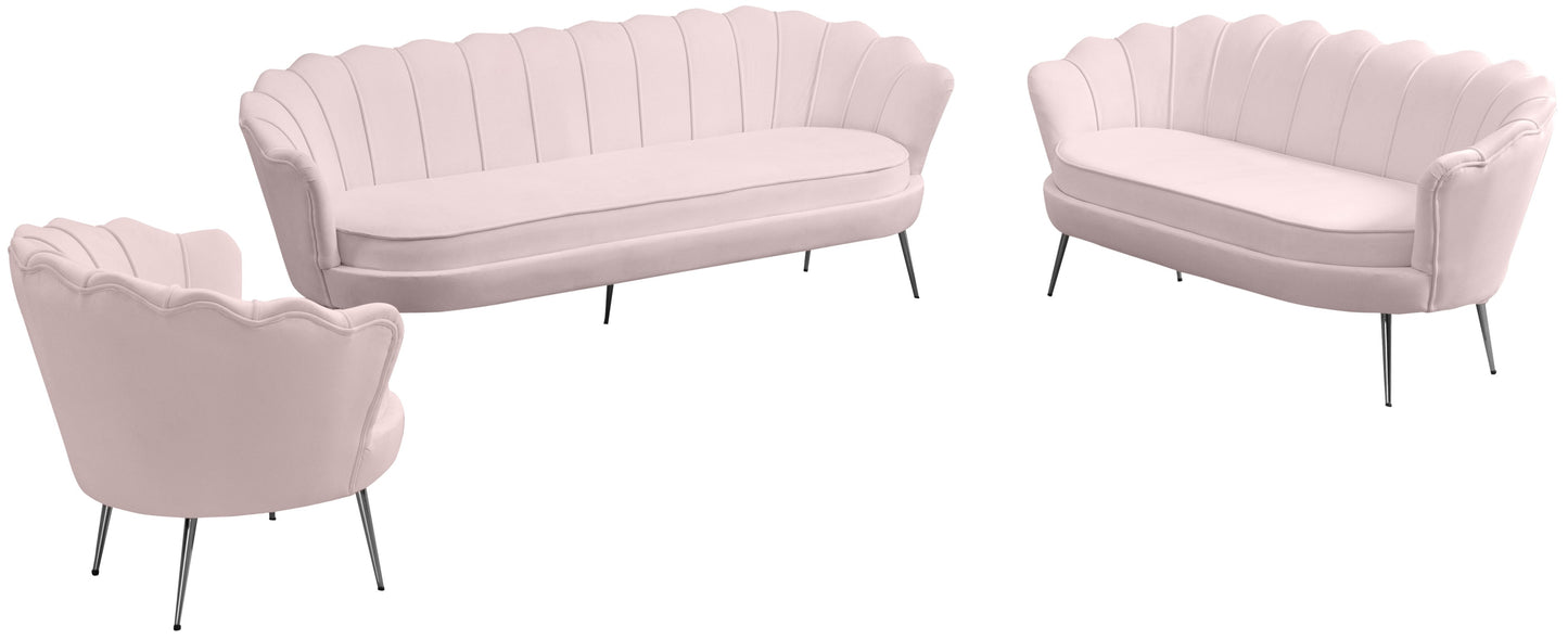 alessio pink velvet loveseat l