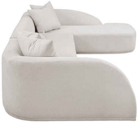Dax Beige Polyester Fabric 3pc. Sectional (3 Boxes) Sectional