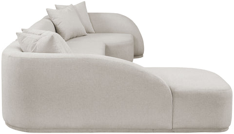 Dax Beige Polyester Fabric 3pc. Sectional (3 Boxes) Sectional