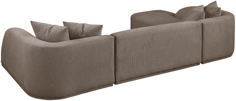 Dax Brown Polyester Fabric 3pc. Sectional (3 Boxes) Sectional