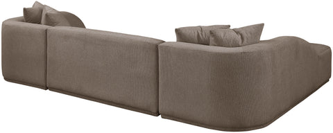 Dax Brown Polyester Fabric 3pc. Sectional (3 Boxes) Sectional
