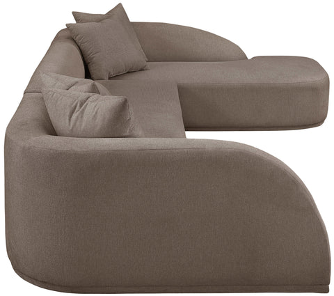 Dax Brown Polyester Fabric 3pc. Sectional (3 Boxes) Sectional