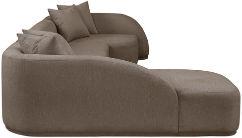 Dax Brown Polyester Fabric 3pc. Sectional (3 Boxes) Sectional