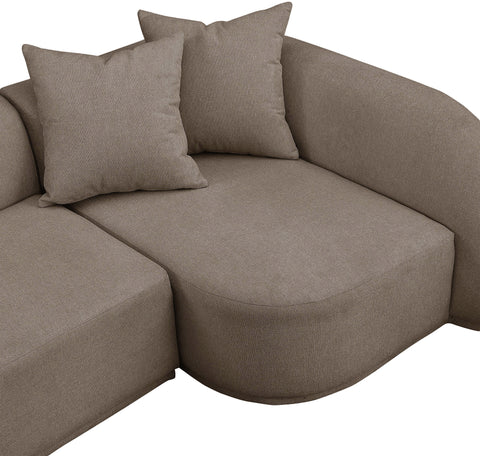 Dax Brown Polyester Fabric 3pc. Sectional (3 Boxes) Sectional