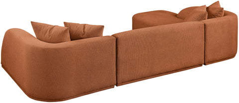 Dax Cognac Polyester Fabric 3pc. Sectional (3 Boxes) Sectional