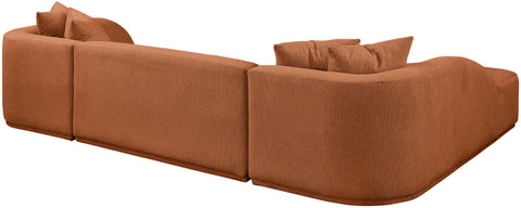 Dax Cognac Polyester Fabric 3pc. Sectional (3 Boxes) Sectional