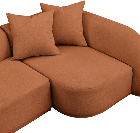 Dax Cognac Polyester Fabric 3pc. Sectional (3 Boxes) Sectional