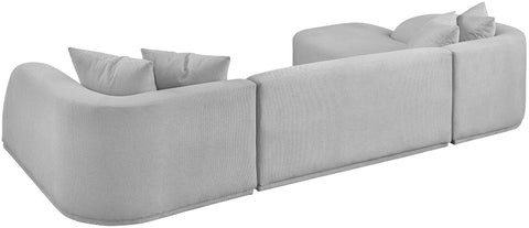 Dax Grey Polyester Fabric 3pc. Sectional (3 Boxes) Sectional
