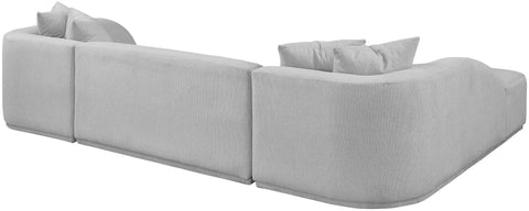 Dax Grey Polyester Fabric 3pc. Sectional (3 Boxes) Sectional