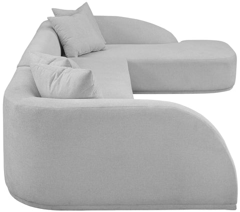 Dax Grey Polyester Fabric 3pc. Sectional (3 Boxes) Sectional