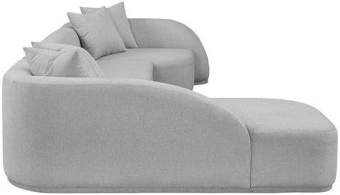 Dax Grey Polyester Fabric 3pc. Sectional (3 Boxes) Sectional