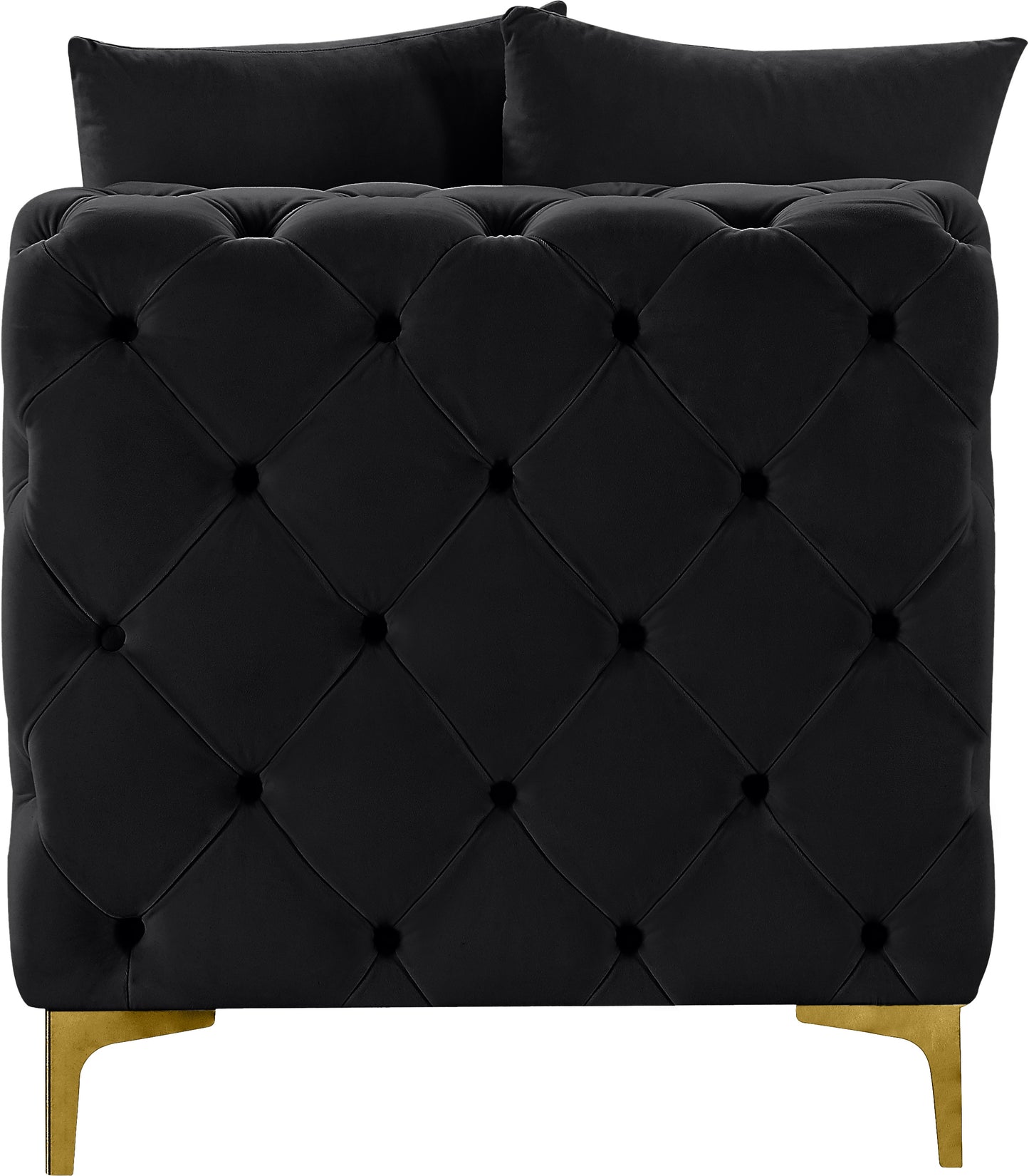 westmount black velvet armless chair armless