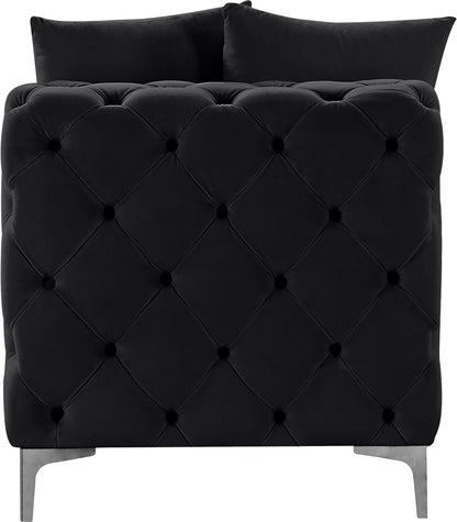 Westmount Black Velvet Armless Chair Armless