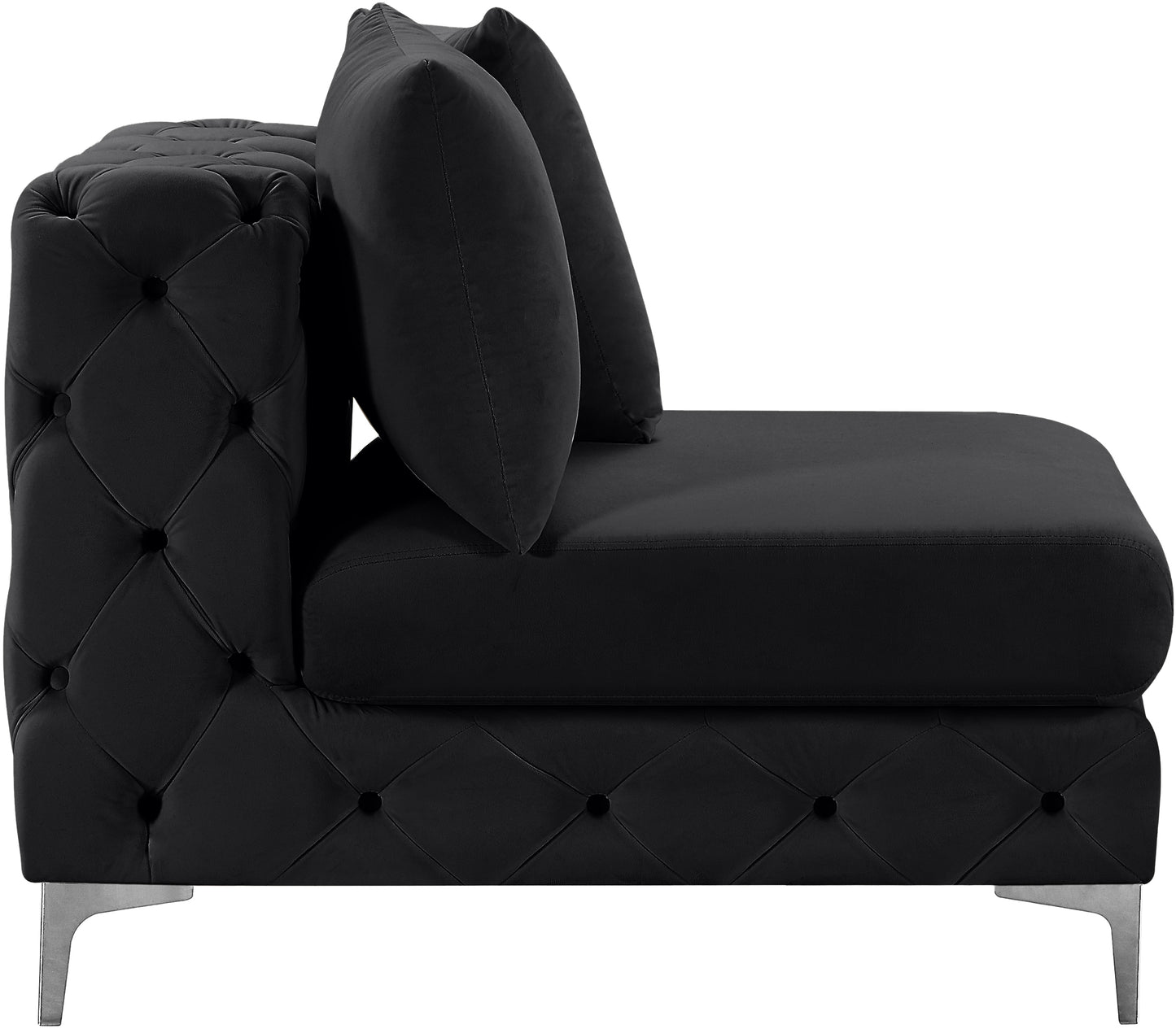 westmount black velvet armless chair armless