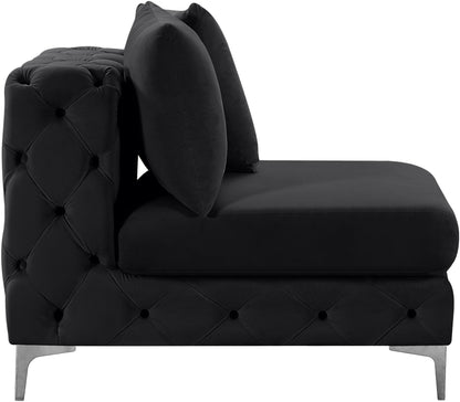 Westmount Black Velvet Armless Chair Armless