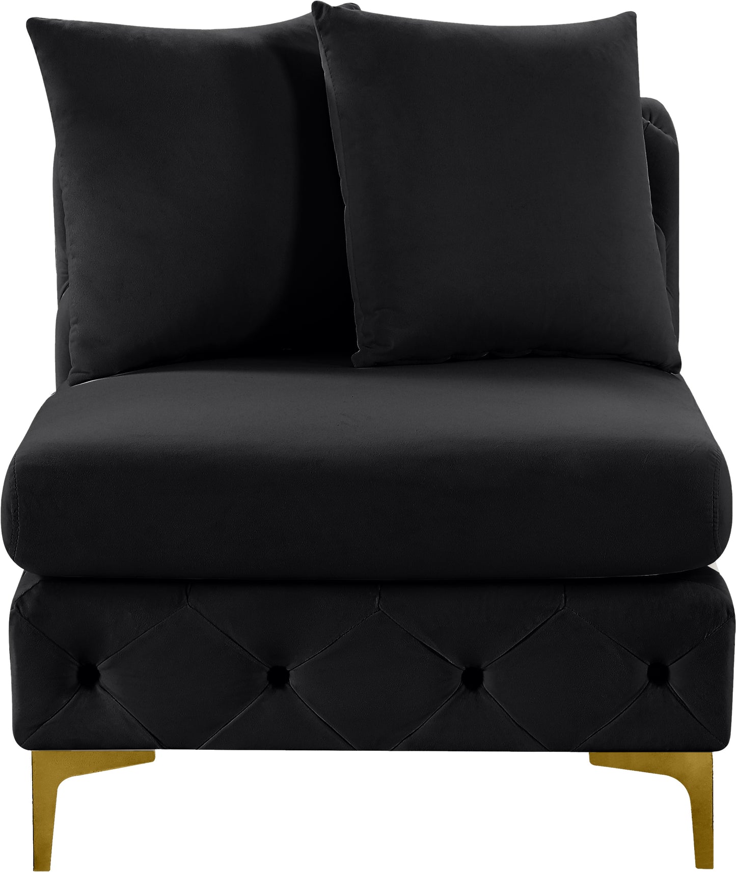 westmount black velvet armless chair armless